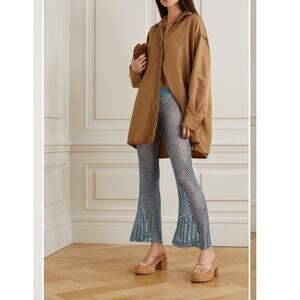 Cult Gaia Iriel Crochet-Knit Flared Pants Size Small